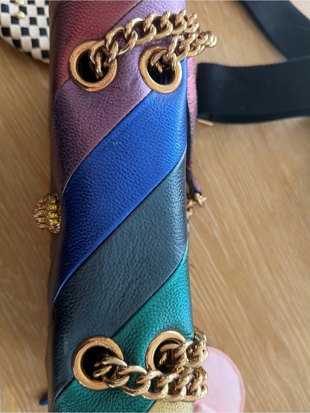 Rainbow Striped Leather Crossbody Bag - Multicolor fall / winter Kurt Geiger - Picture 2 of 8